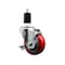 Service Caster 3.5'' Red Poly Swivel 1-1/2'' Expanding Stem Caster with Brake SCC-EX20S3514-PPUB-RED-TLB-112 - alternate 1